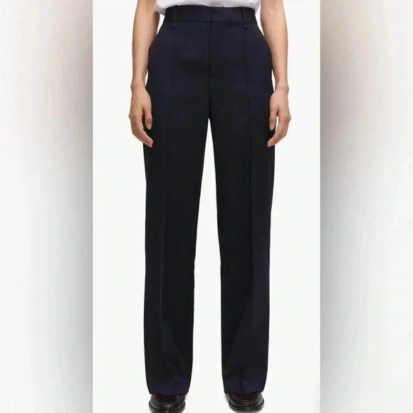 Mango (MNG) Pinstripe Straight Leg Pants - Picture 1 of 5